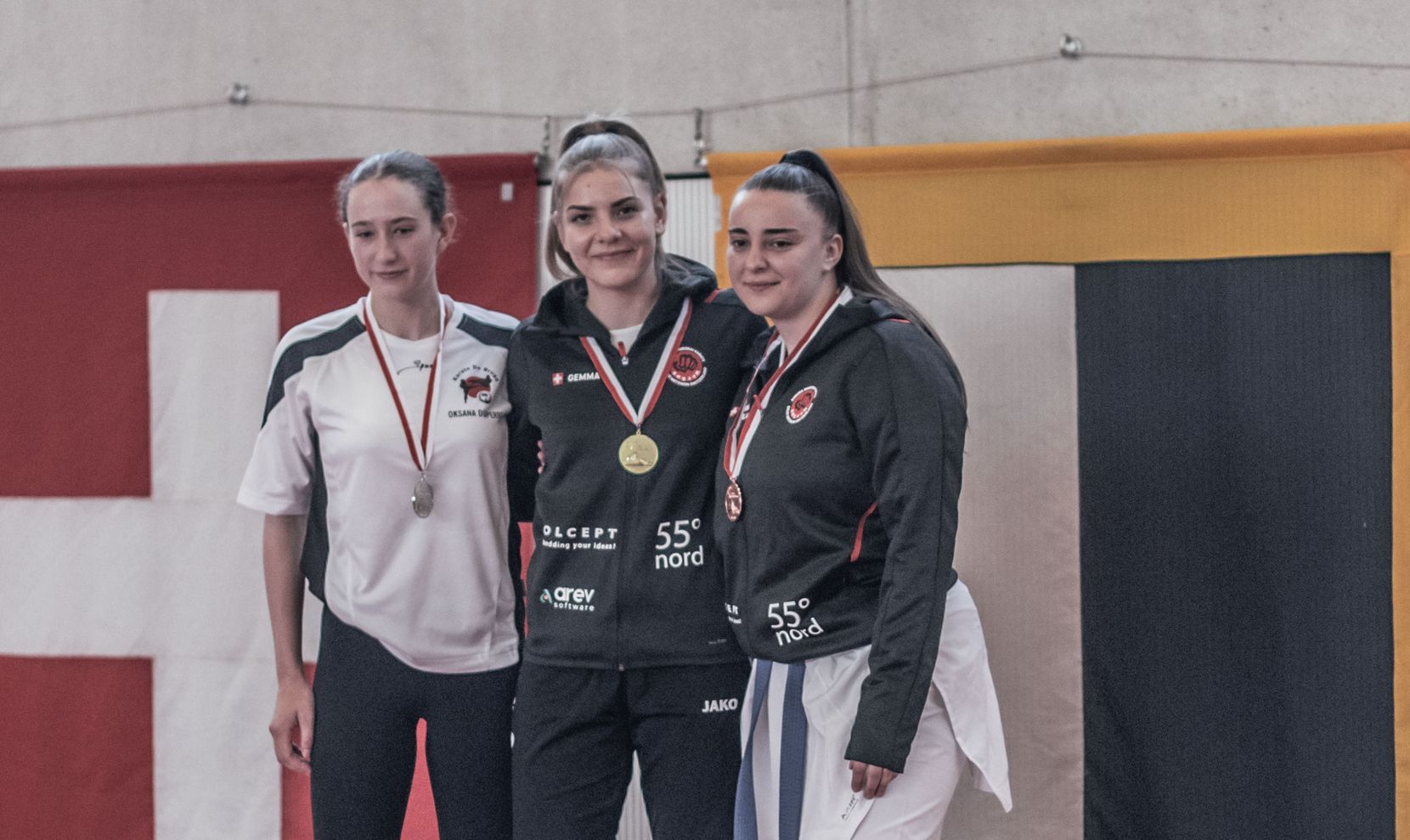 Podium: vlnr Oksana Duperrex, Gemma Dalla Lana, Nina Poljak