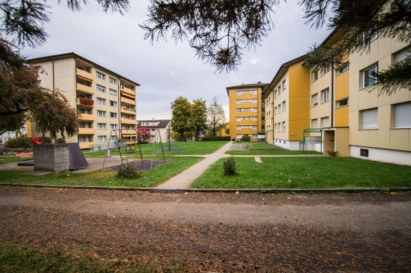 60erJahre Siedlung weicht Holzkonstruktionen mit Gartenhof Züriost