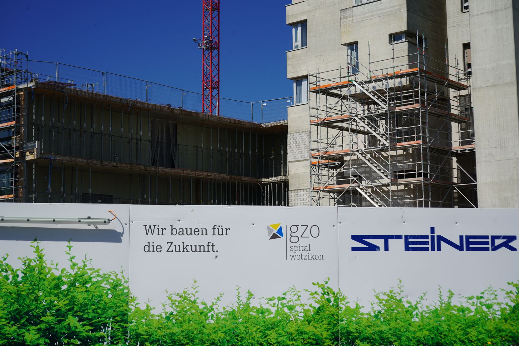 Bilder vom GZO Spital Wetzikon und von der Baustelle am 10. Mai 2024.