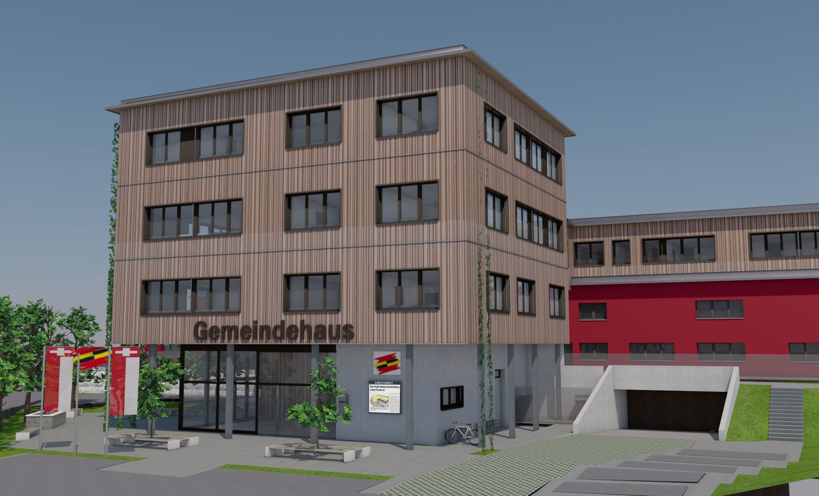 Visualisierung des geplanten Gemeindehauses in Tann.