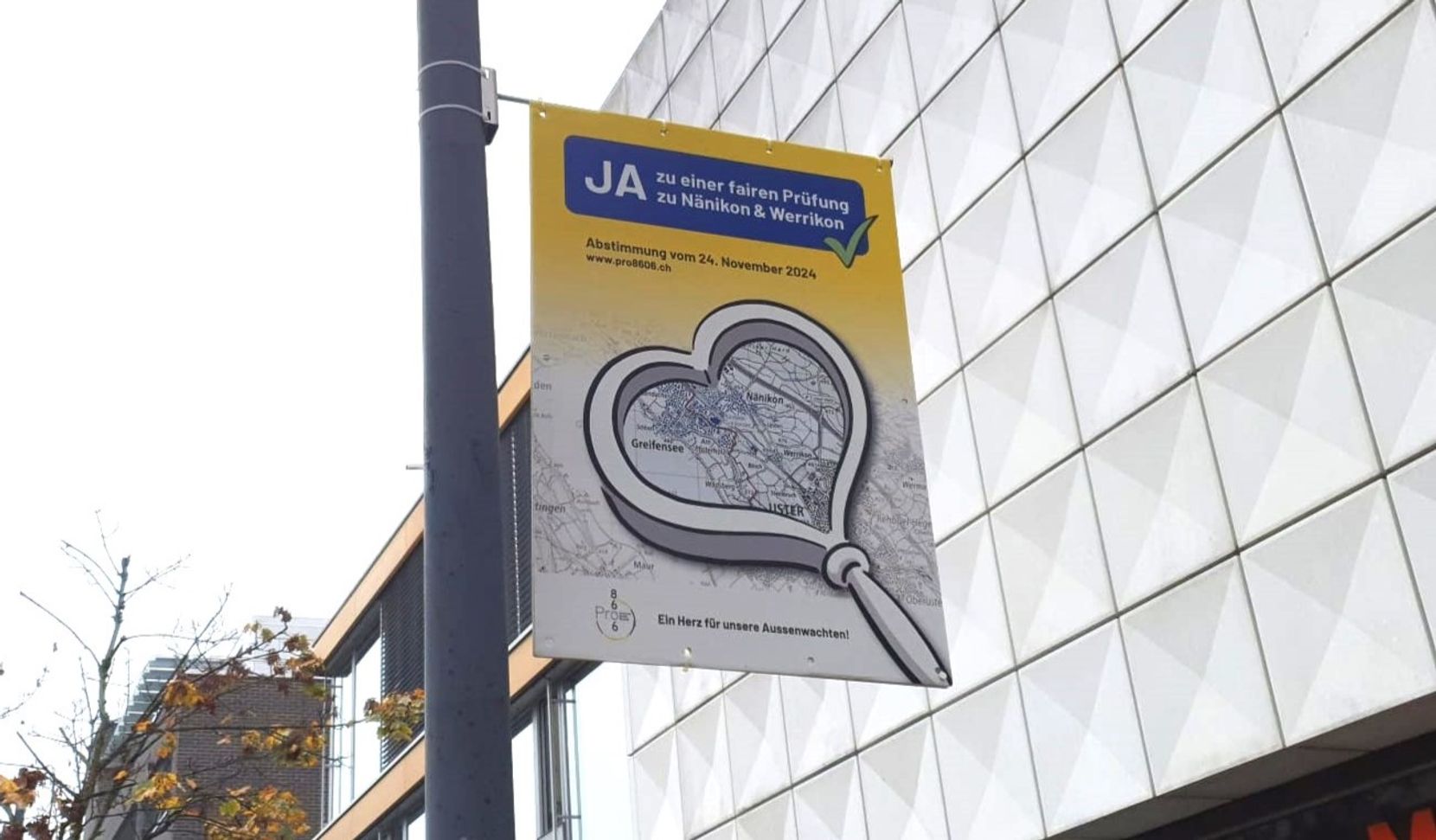 Plakat zur Abstimmung zur Abspaltung von Nänikon und Werrikon in Uster