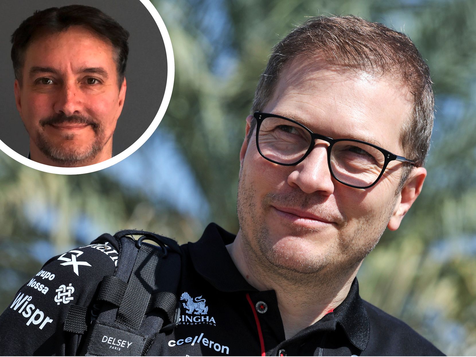 Andreas Seidl (GER) Sauber Group Chief Executive Officer with members of the McLaren team.nFormula One World Championship, Rd 1, Bahrain Grand Prix, Friday 3rd March 2023. Sakhir, Bahrain.