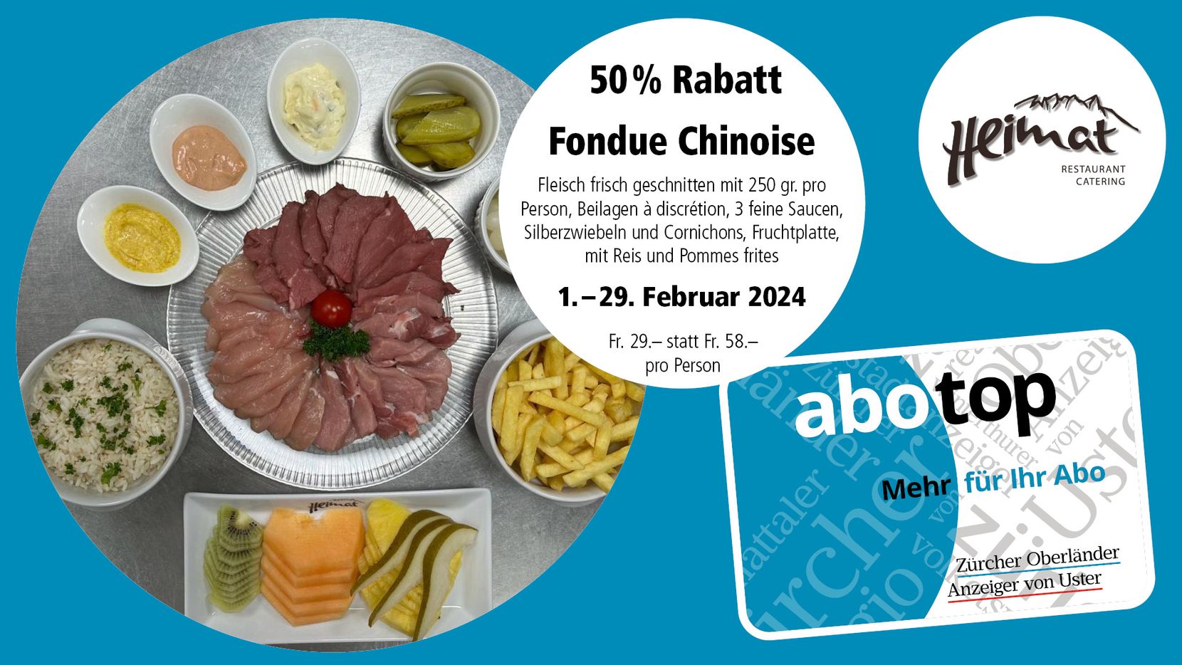 Abotop-Aktion Februar 2024 Restaurant und Catering Heimat
