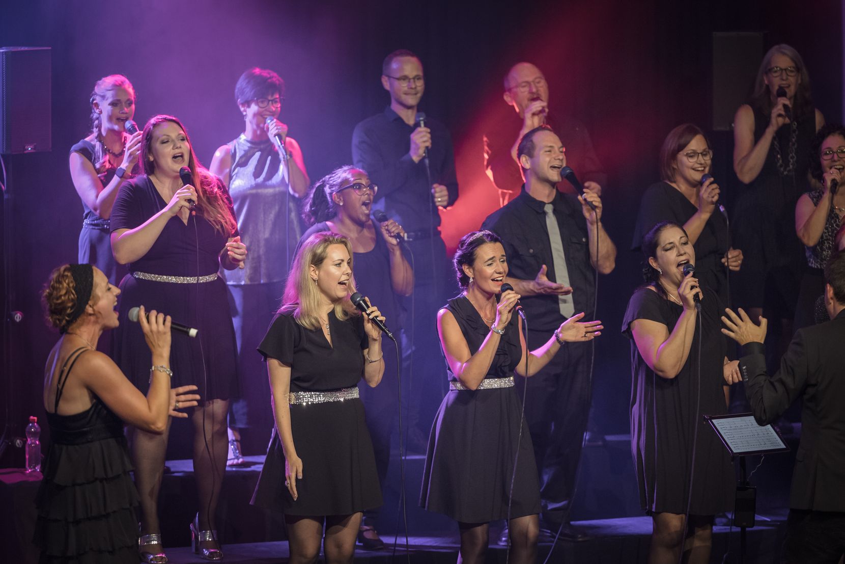 Wettbewerb für das Gospelkonzert im Stadthaussaal in Illnau/Effretikon am 12. November. Zu sehen ist der singende Chor.