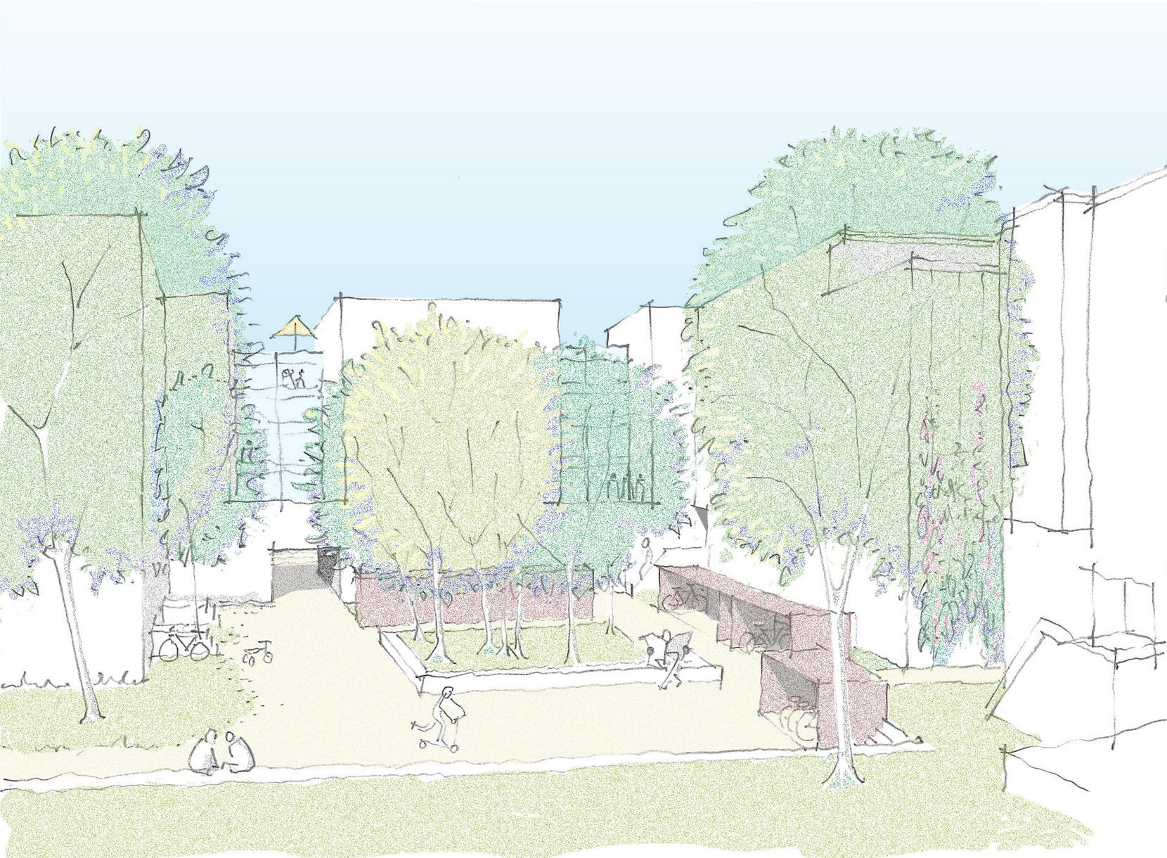 Gestaltungsplan Pestalozzistrasse in Wetzikon, der im Februar 2023 öffentlich aufgelegt worden ist; Visualisierung  Modell  Plan Karte