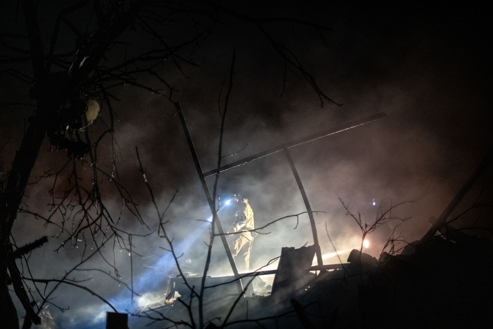 Feuerwehr in Trümmern in der Ukraine