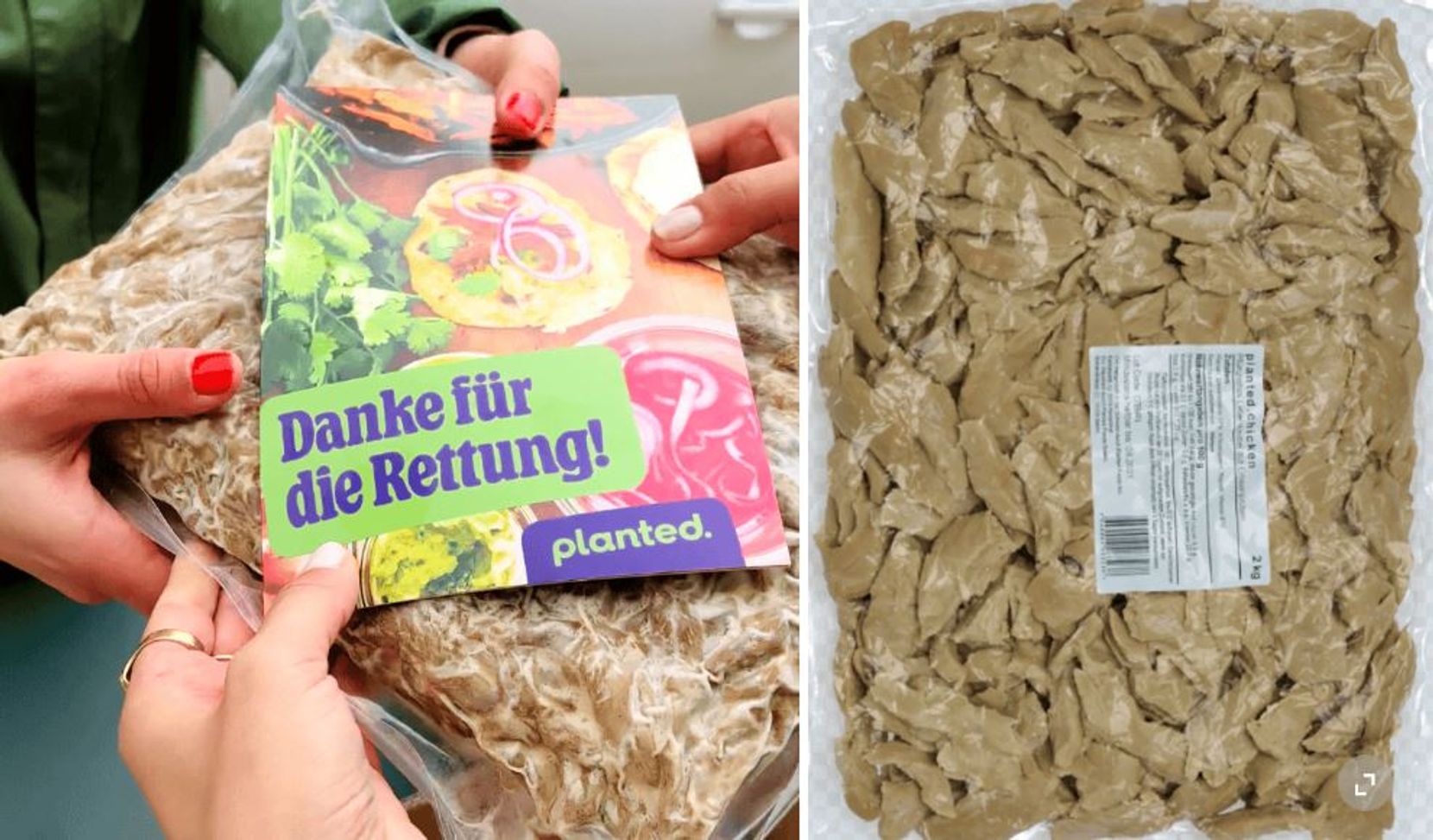 Beutel mit Fleischersatz.
