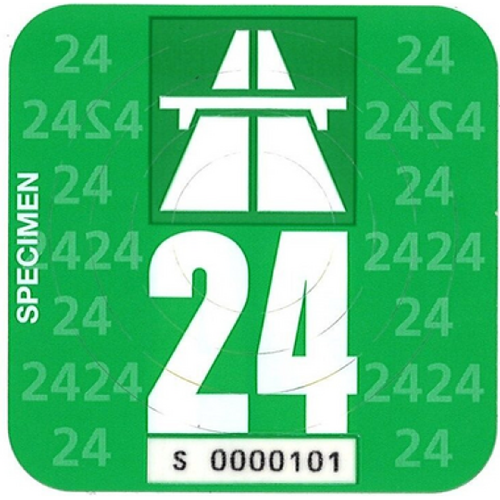 Grüne Autobahnvignette 2024