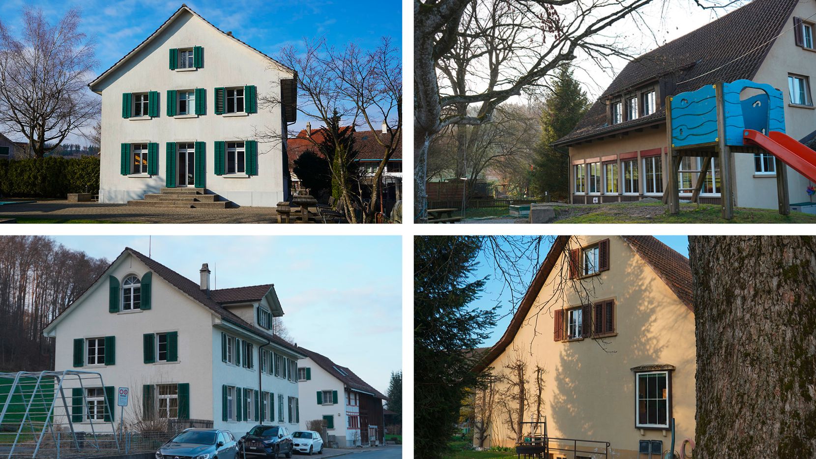 Bildkombo aus 4 Fotos von Kindergärten in Weisslingen.